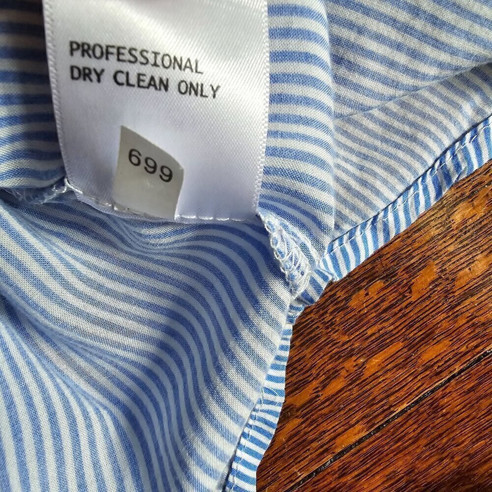 Artisan NY Blue Striped Flowy Colorful Floral Embroidery Boho Top - Picture 7 of 12